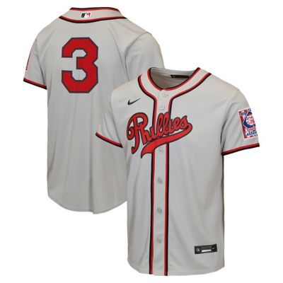 Youth MLB Nike Bryce Harper Philadelphia Phillies 2026 Field of Dreams Replica Jersey, Gray, Small