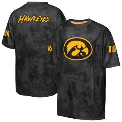 Outerstuff Youth NCAA Iowa Hawkeyes Off-Side Sublimated T-Shirt, Black, XL