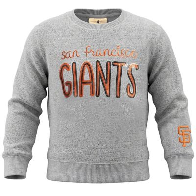 Soft as a Grape Youth MLB Girls San Francisco Giants Nantucket Sequin Fleece Crewneck Sweatshirt