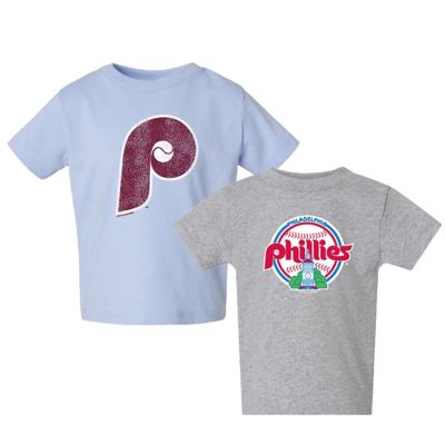 Soft as a Grape Youth MLB Gray/ Philadelphia Phillies Cooperstown Collection Two-Pack T-Shirt Set