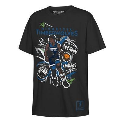Mitchell & Ness Youth NBA Anthony Edwards Minnesota Timberwolves Chalked Up Player T-Shirt, Black, Small