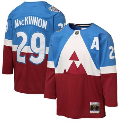 Mitchell & Ness Youth NHL Nathan MacKinnon Blue/Burgundy Colorado Avalanche 2020 Stadium Series Power Play Jersey, Blue, Medium