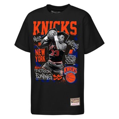 Mitchell & Ness Youth NBA Patrick Ewing New York Knicks Hardwood Classics Star Moment T-Shirt, Black, Medium