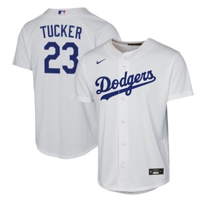Youth MLB Nike Kyle Tucker Los Angeles Dodgers Home Replica Jersey, White, Small