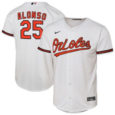 Youth MLB Nike Pete Alonso Baltimore Orioles Home Baseline Jersey, White, Small