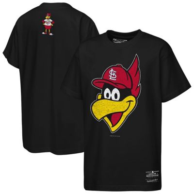Mitchell & Ness Youth MLB St. Louis Cardinals Big Face Mascot T-Shirt, Black, Large
