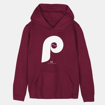 Mitchell & Ness Youth MLB Philadelphia Phillies Retro Logo Hoodie, Burgundy, 4T