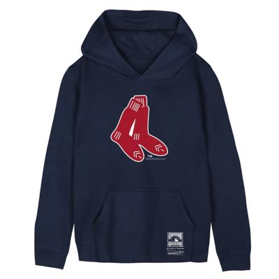 Mitchell & Ness Boston Red Sox Youth MLB Boston Sox Retro Logo Hoodie, Navy Blue, XL