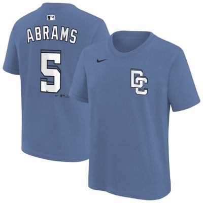 Youth MLB Nike CJ Abrams Washington Nationals City Connect Name & Number T-Shirt, Blue, Small