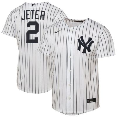Youth MLB Nike Derek Jeter New York Yankees Home Replica Jersey, White, Small