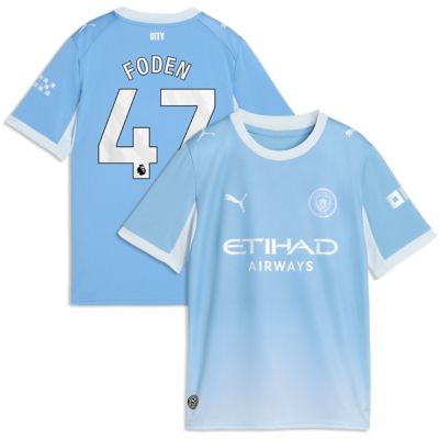Puma Youth Premier League Phil Foden Light Manchester City 2026/27 Home Replica Jersey, Light Blue, Large