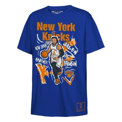 Mitchell & Ness Youth NBA Jalen Brunson New York Knicks Chalked Up Player T-Shirt, Blue, Medium
