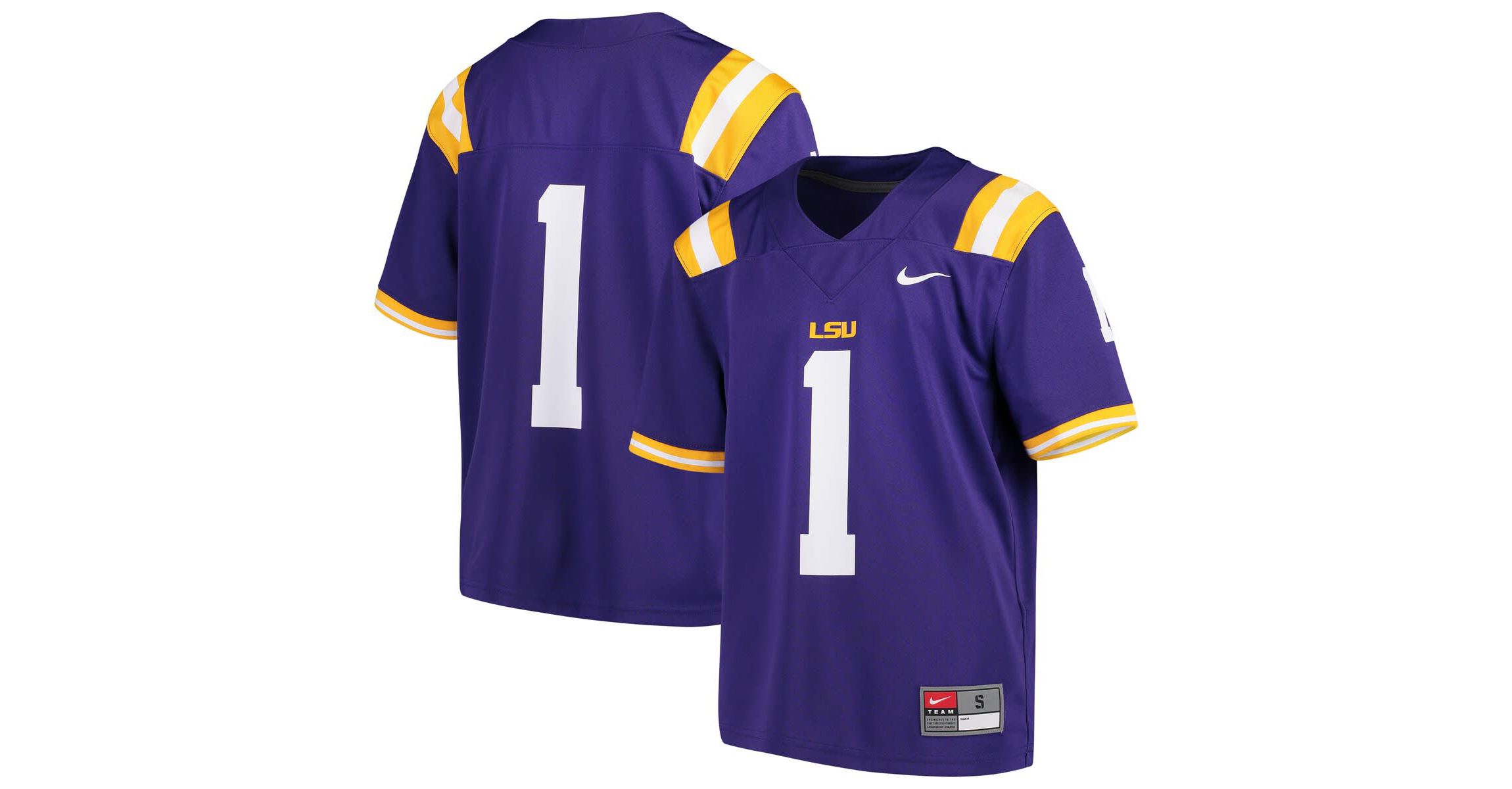 NCAA Nike #1 LSU Tigers Team Replica Football Jersey