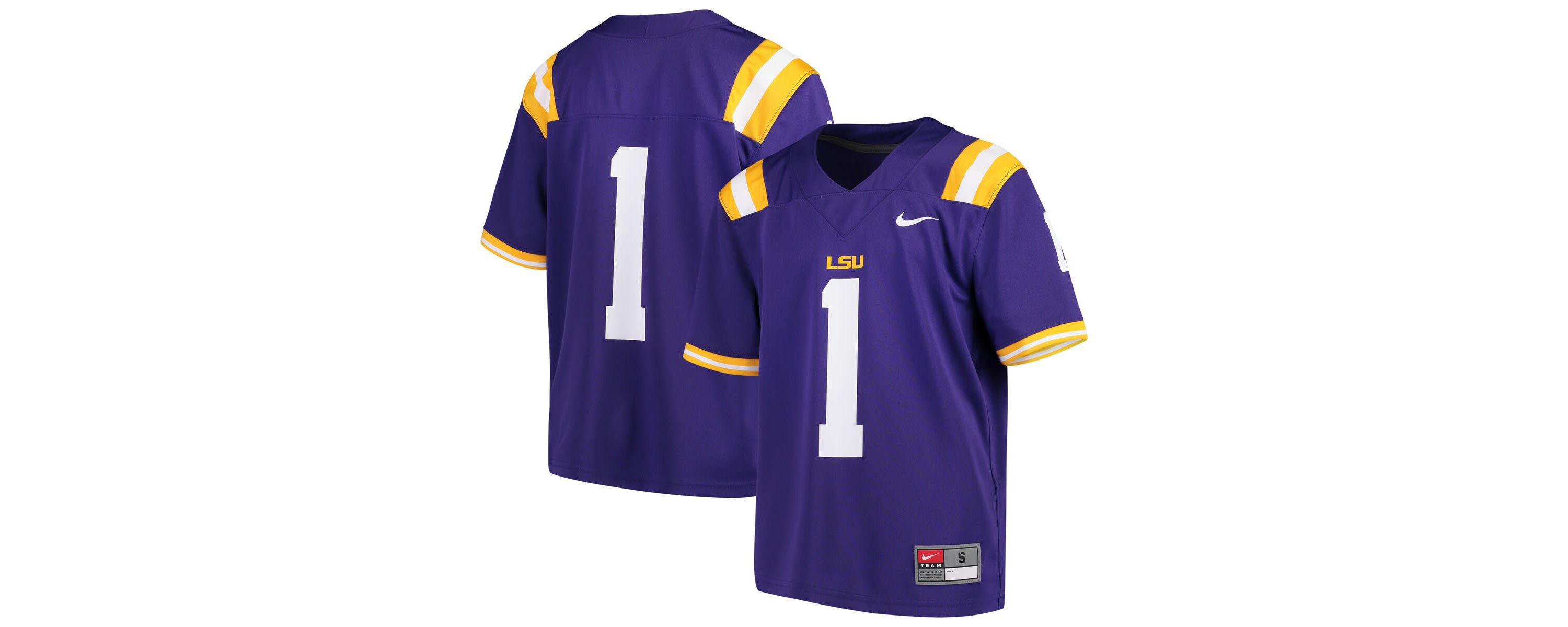 NCAA Nike #1 LSU Tigers Team Replica Football Jersey