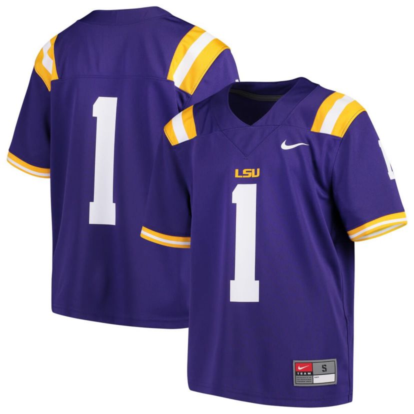 NCAA Nike #1 LSU Tigers Team Replica Football Jersey