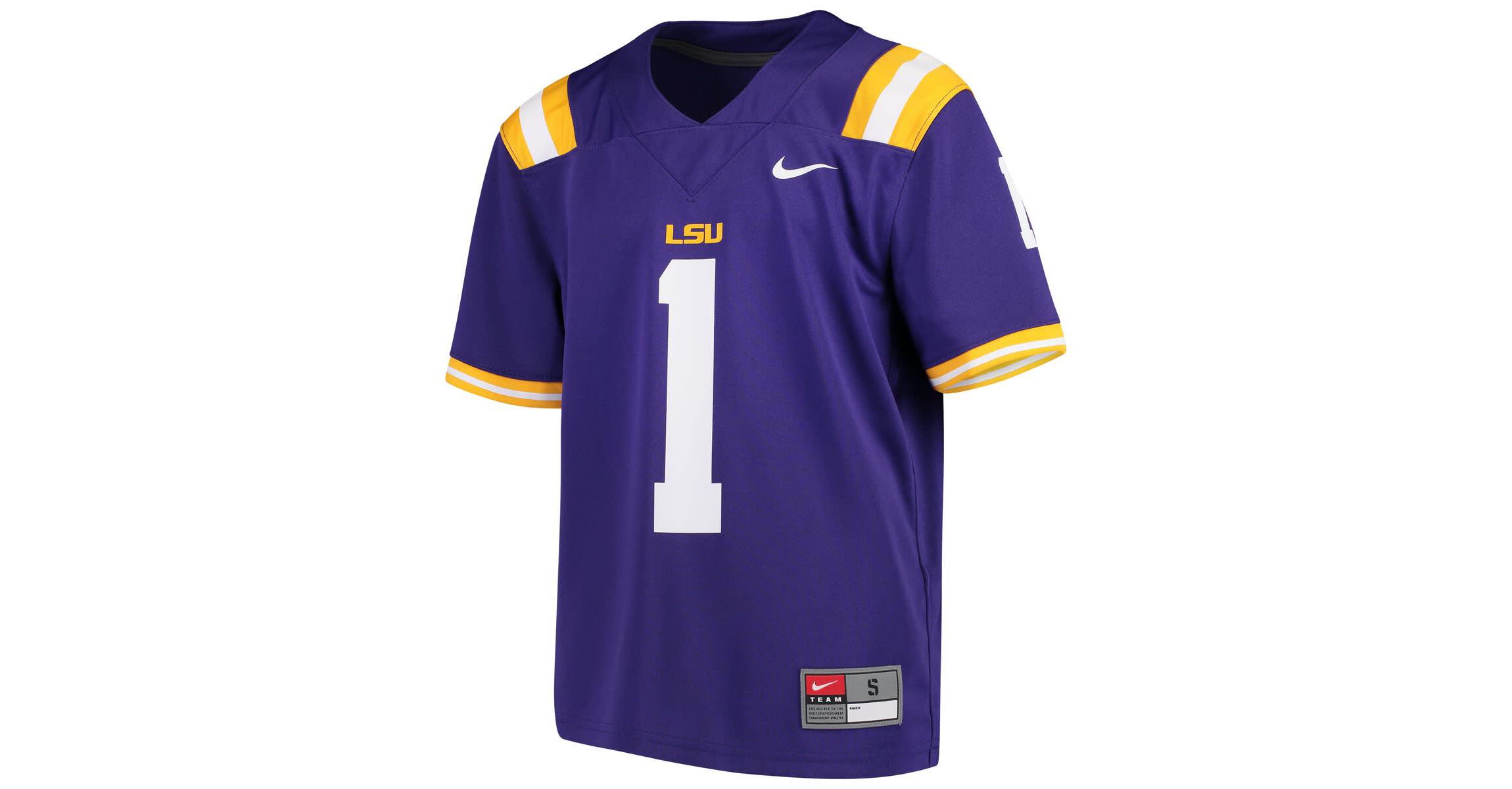 NCAA Nike #1 LSU Tigers Team Replica Football Jersey