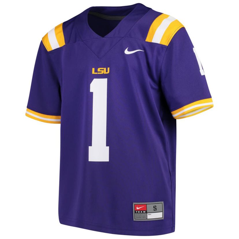 NCAA Nike #1 LSU Tigers Team Replica Football Jersey
