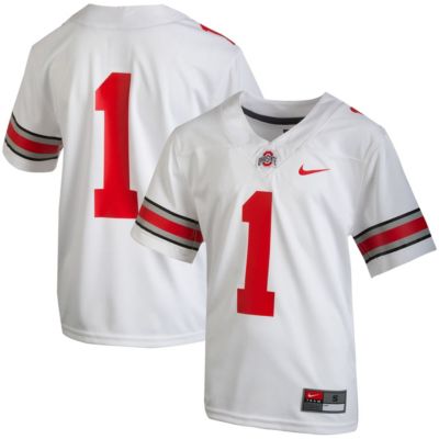 Youth NCAA Nike #1 Ohio State Buckeyes Team Replica Football Jersey, White, Medium
