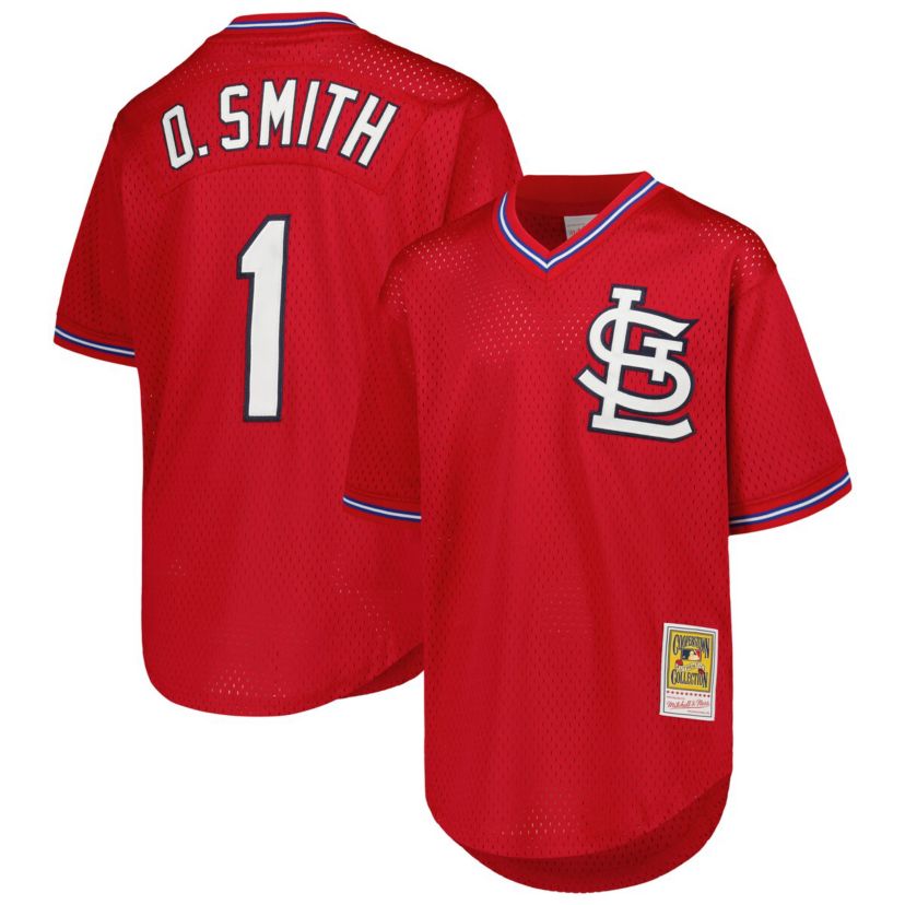 MLB Ozzie Smith St. Louis Cardinals Cooperstown Collection Mesh Batting Practice Jersey