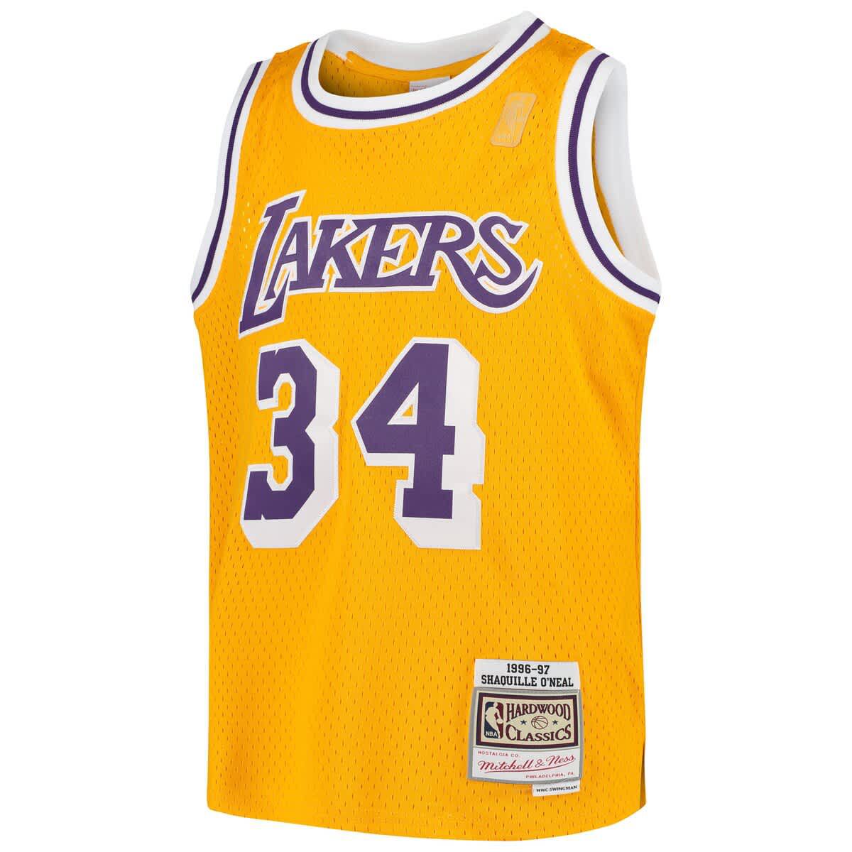 NBA Shaquille ONeal Los Angeles Lakers Swingman Throwback Jersey