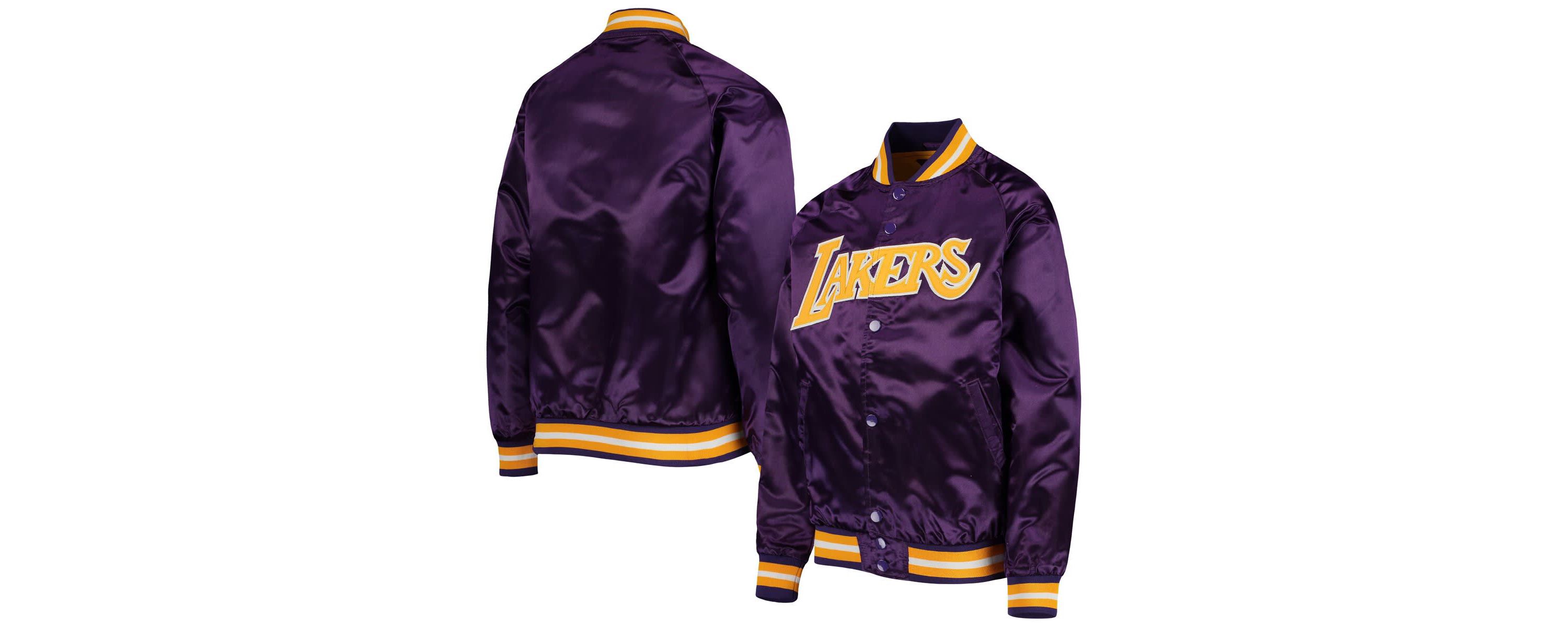 NBA Los Angeles Lakers Hardwood Classics Satin Raglan Full-Snap Jacket
