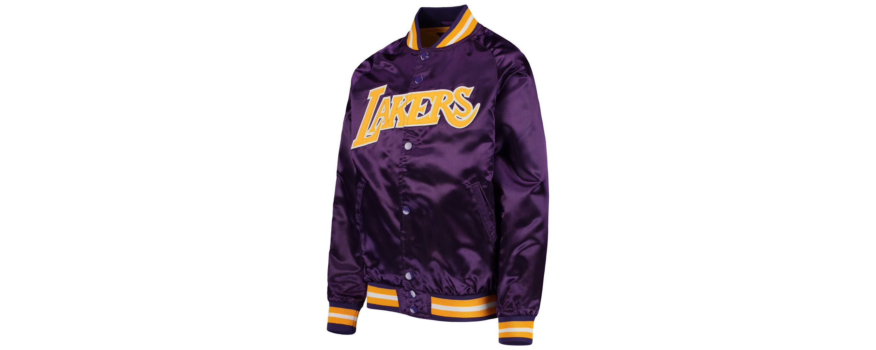 NBA Los Angeles Lakers Hardwood Classics Satin Raglan Full-Snap Jacket