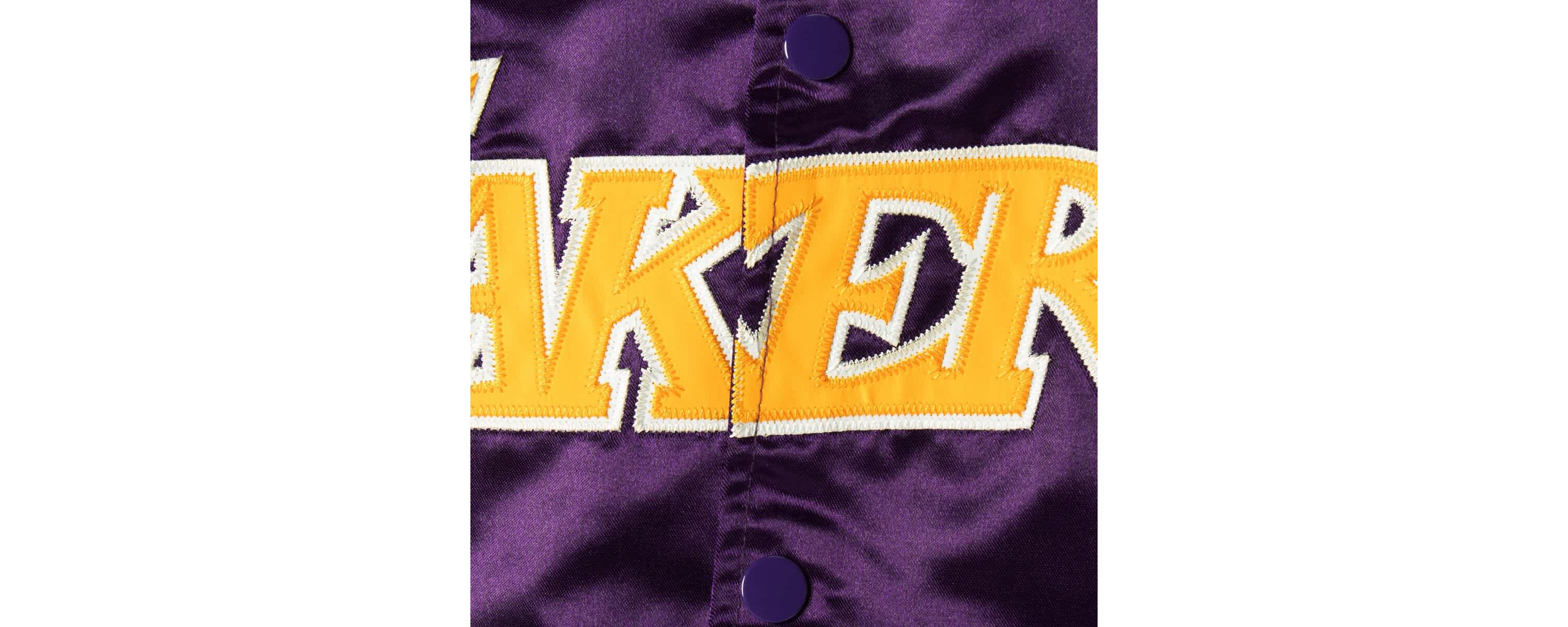 NBA Los Angeles Lakers Hardwood Classics Satin Raglan Full-Snap Jacket
