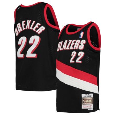 Mitchell & Ness Youth NBA Clyde Drexler Portland Trail Blazers 1991/92 Hardwood Classics Swingman Jersey, Black