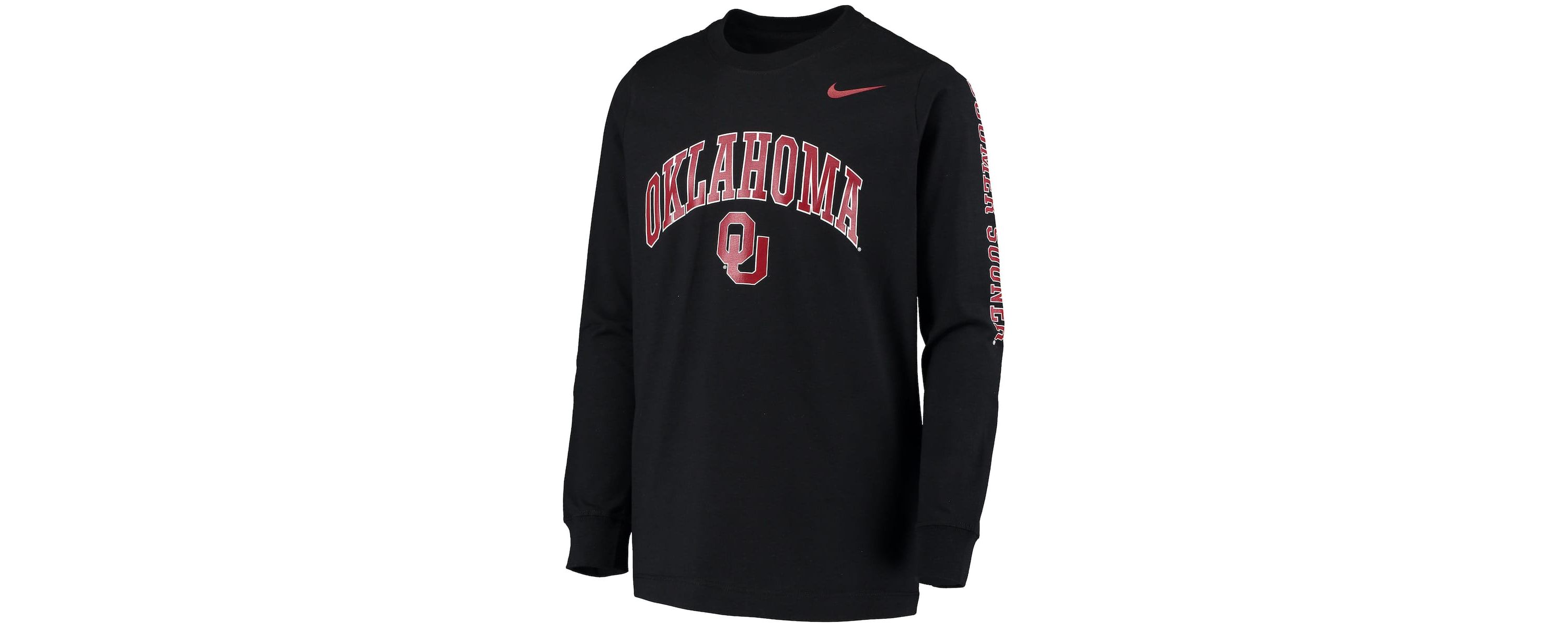 NCAA Nike Oklahoma Sooners Arch & Logo 2-Hit Long Sleeve T-Shirt
