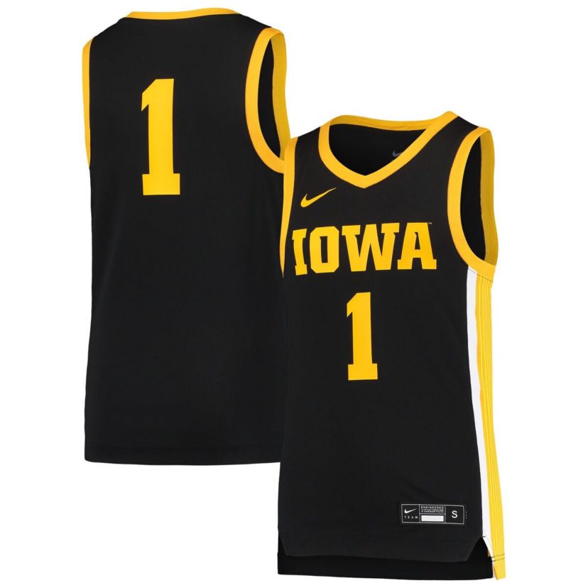 NCAA Nike #1 Iowa Hawkeyes Team Replica Basketball Jersey