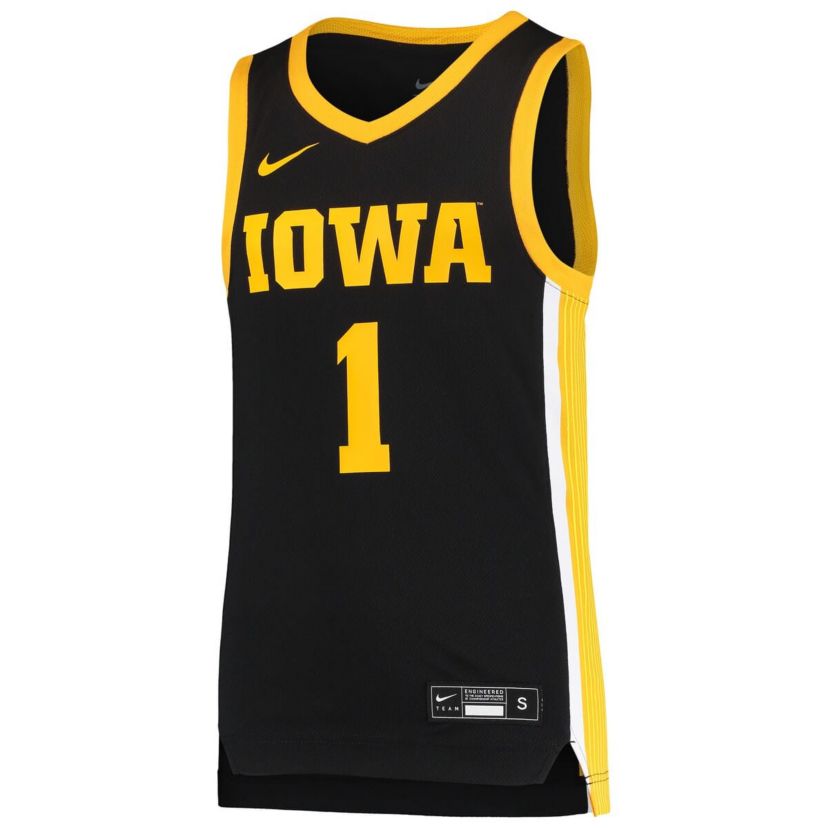 NCAA Nike #1 Iowa Hawkeyes Team Replica Basketball Jersey