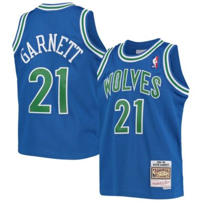 Mitchell & Ness Youth NBA Kevin Garnett Minnesota Timberwolves 1995-96 Hardwood Classics Swingman Jersey, Blue, XL