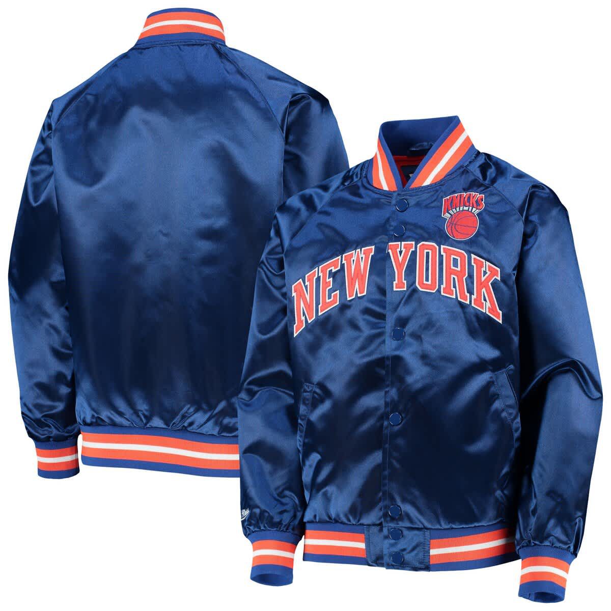 NBA New York Knicks Hardwood Classics Satin Raglan Full-Snap Jacket