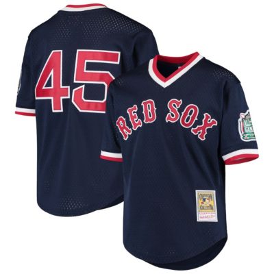 Mitchell & Ness Boston Red Sox Youth MLB Pedro Martinez Boston Sox Cooperstown Collection Mesh Batting Practice Jersey, Navy Blue, Large