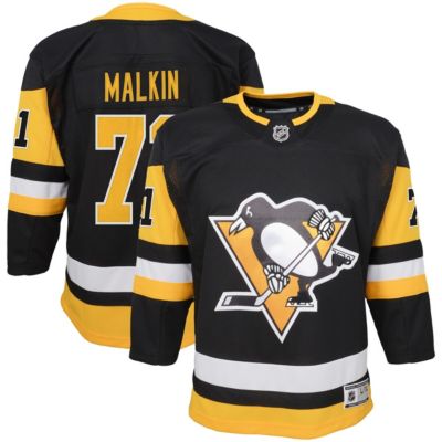 Outerstuff Youth NHL Evgeni Malkin Pittsburgh Penguins Home Premier Player Jersey, Black, XL