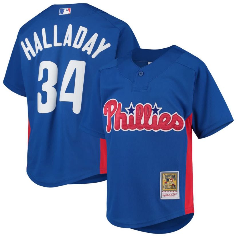MLB Roy Halladay Philadelphia Phillies Cooperstown Collection Mesh Batting Practice Jersey