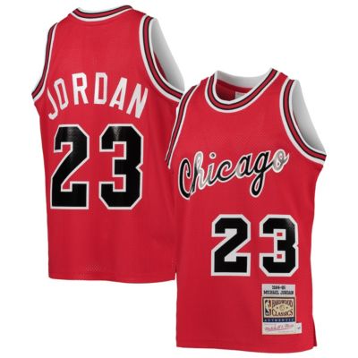 Mitchell & Ness Youth NBA Michael Jordan Chicago Bulls 1984/85 Hardwood Classics Authentic Jersey, Red, Large