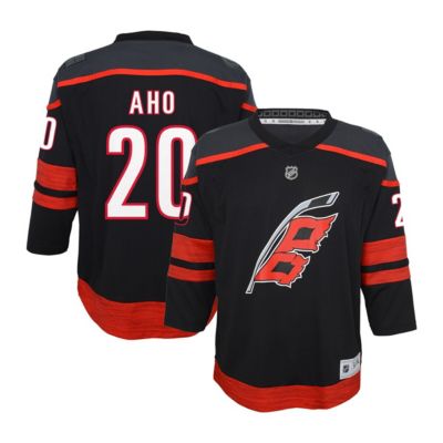 Outerstuff Youth NHL Sebastian Aho Carolina Hurricanes Home Replica Player Jersey, Black, Medium