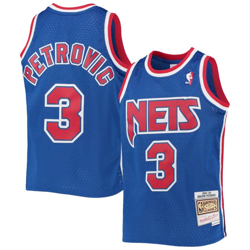 Hardwood Classic Teams Drazen Petrovic New Jersey Nets 1992/93 Hardwood Classics Swingman Jersey