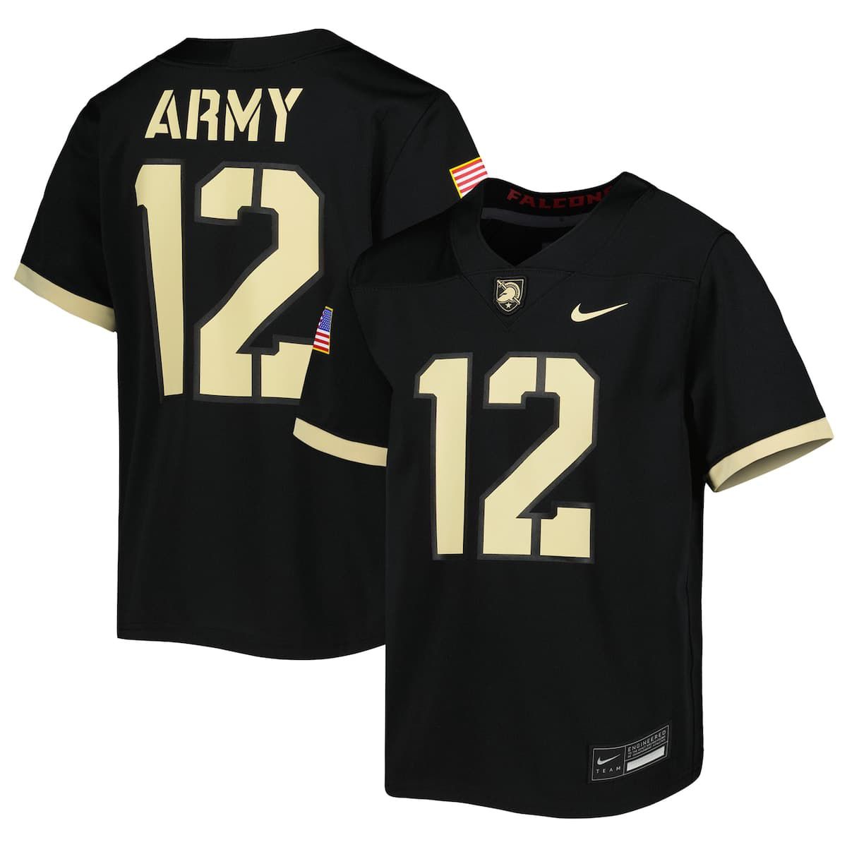Army Black Knights NCAA Nike #12 Army Knights 1st Armored Division Old Ironsides Untouchable Football Jersey