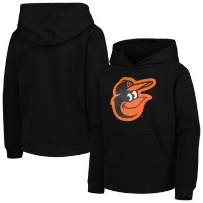 Outerstuff Youth MLB Baltimore Orioles Team Primary Logo Pullover Hoodie, Black, Large