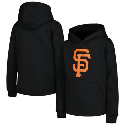 Outerstuff Youth MLB San Francisco Giants Team Primary Logo Pullover Hoodie, Black, Small