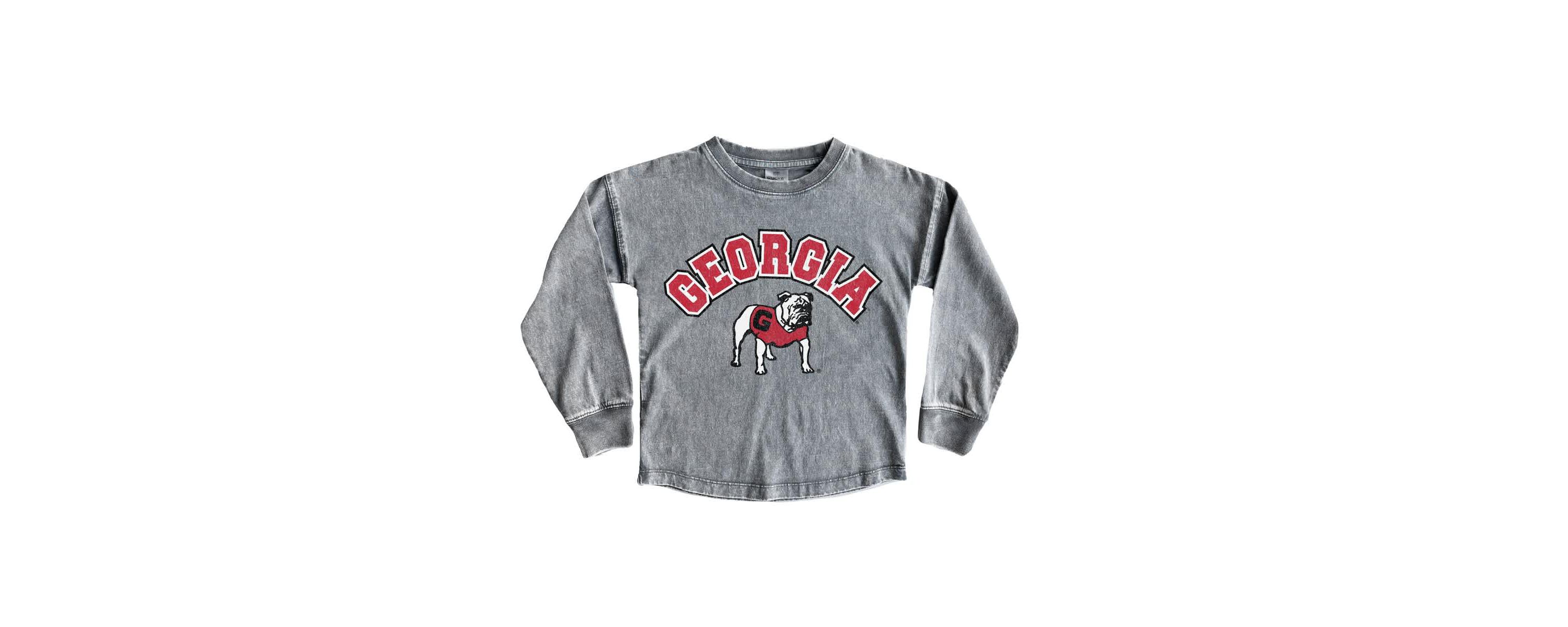 NCAA Girls Georgia Bulldogs Faded Wash Pullover Top