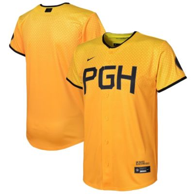 Youth MLB Nike Pittsburgh Pirates City Connect Replica Jersey, Gold, 4T