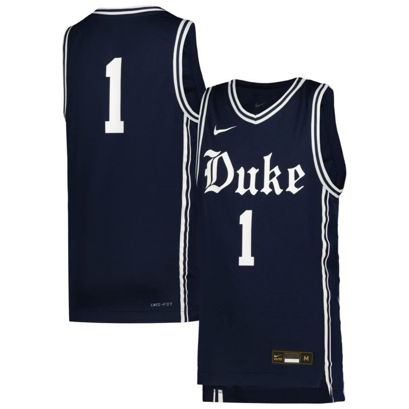 Duke Blue Devils NCAA Nike #1 Duke Devils Icon Replica Basketball Jersey