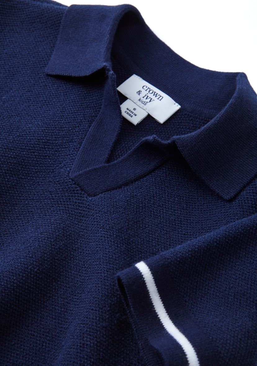 Boys 4-7 Short Sleeve Sweater Polo Shirt 