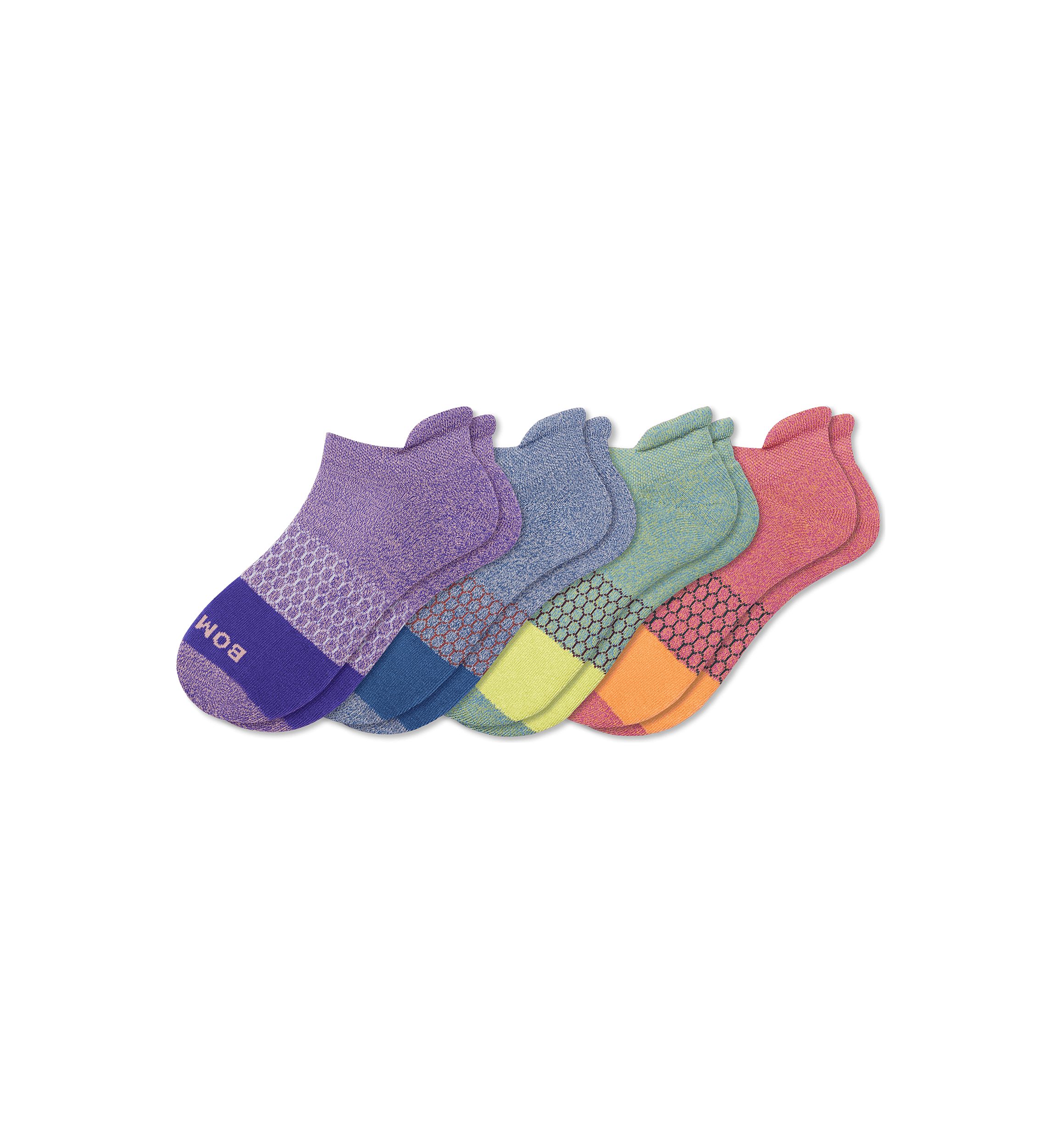 Youth Toe Block Ankle Socks - 4 Pack