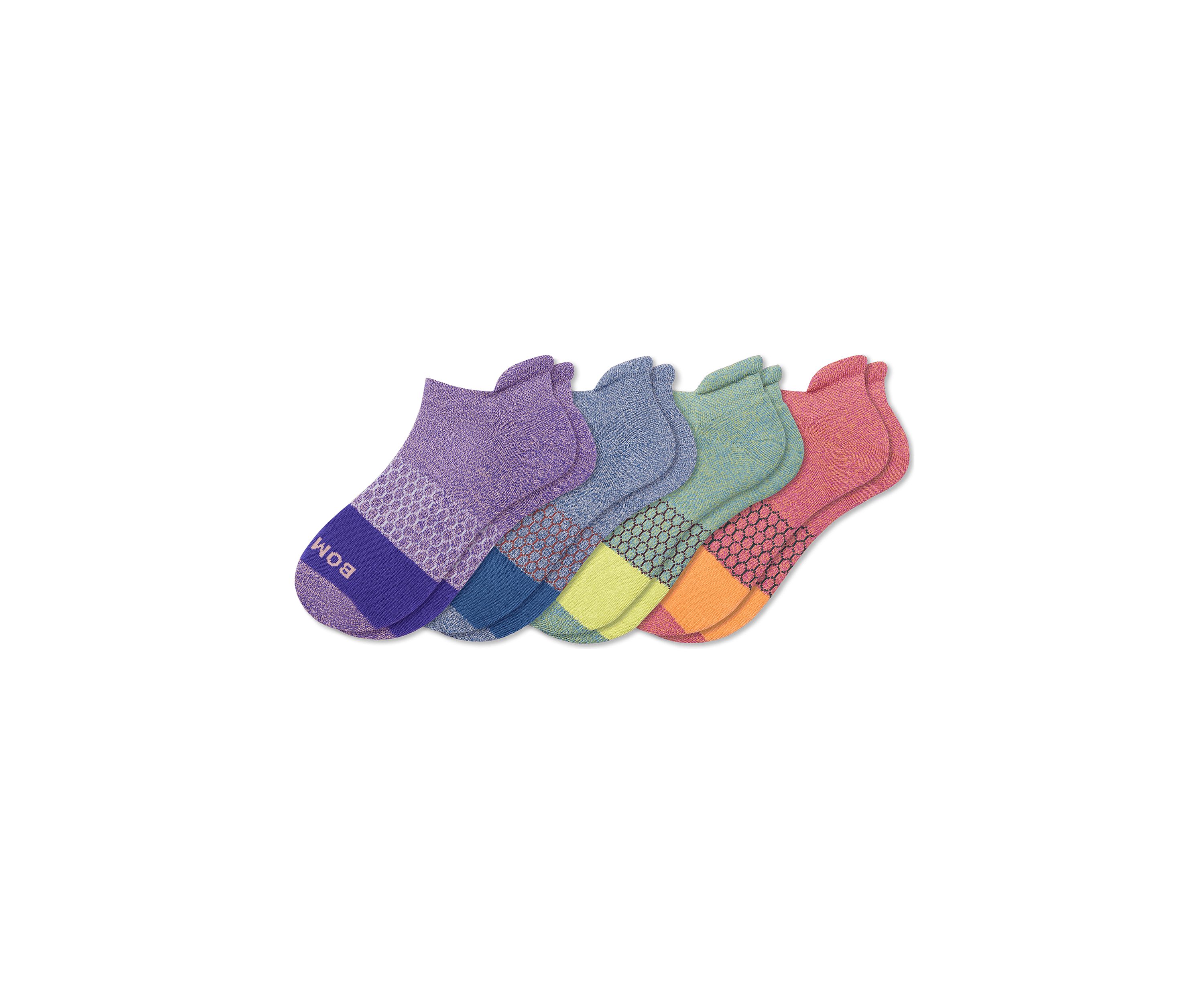 Youth Toe Block Ankle Socks - 4 Pack