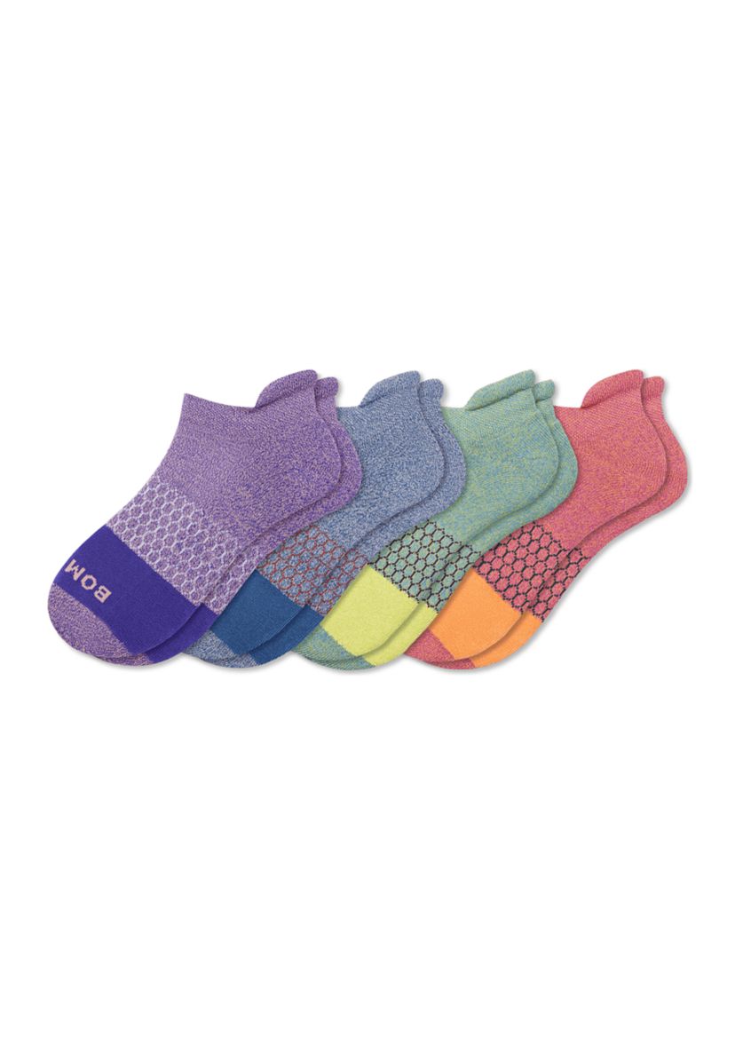 Youth Toe Block Ankle Socks - 4 Pack