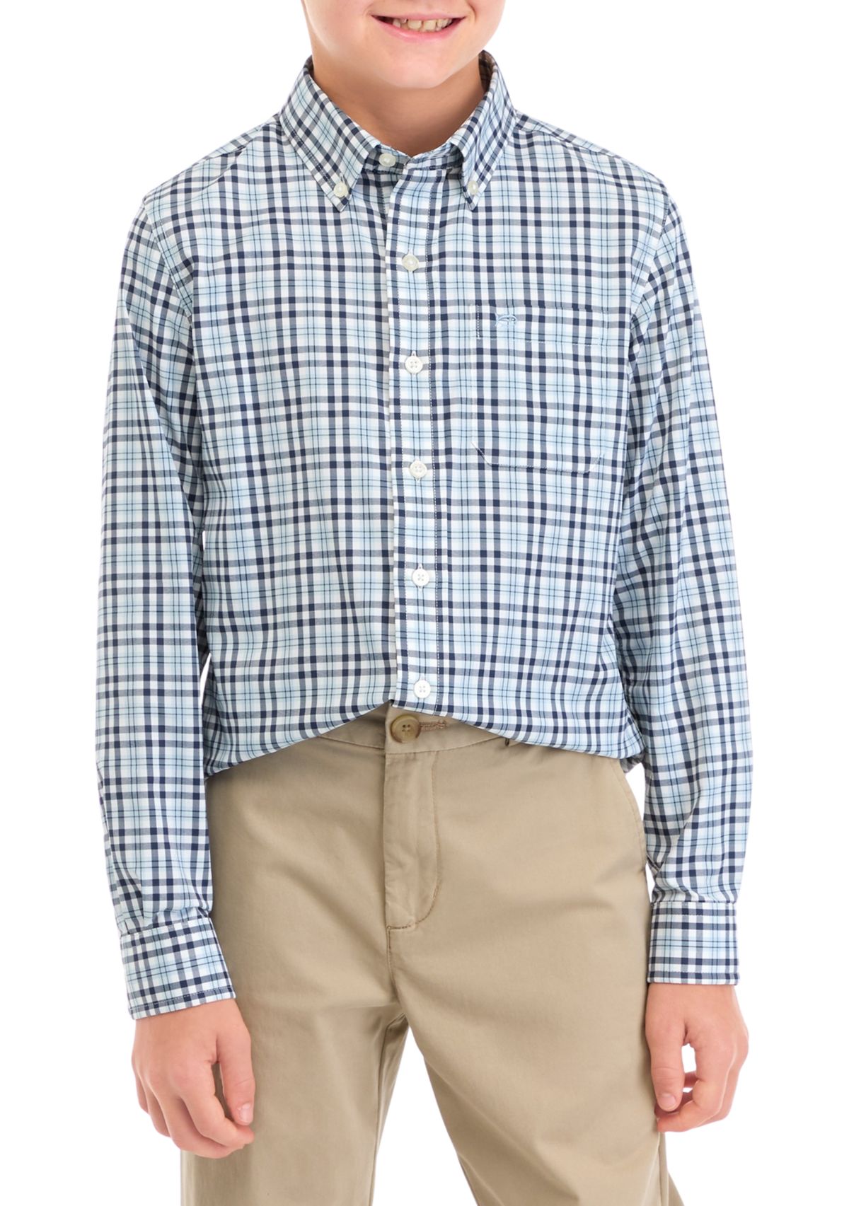 Boys 8-20 Button Down Printed Sport Shirt